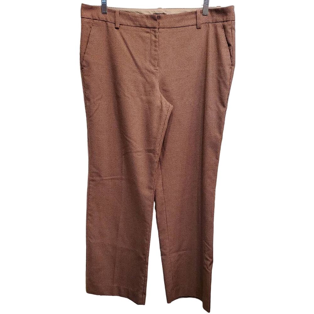 The Limited Women's Brown Pink Houndstooth pattern Wide Leg Trouser Plus 16